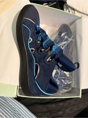 Lanvin Navy and Light Blue men Sneakers